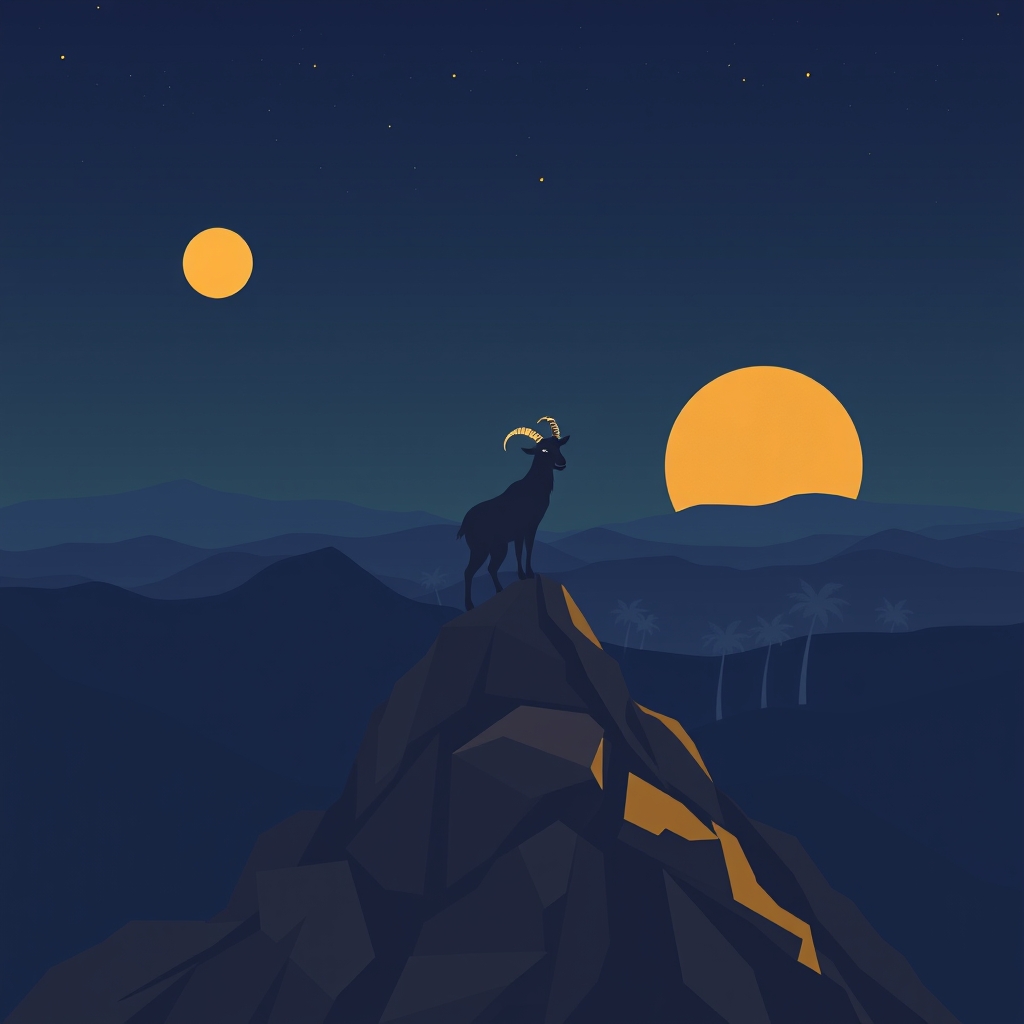 Capricorn symbol illustration